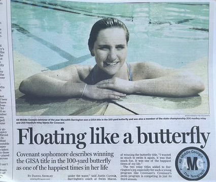 Newspaper feature: Middle Georgia Swimmer of the Year